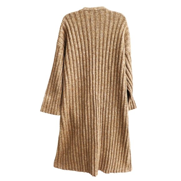 Eloquii Long Ribbed Sweater Duster Cardigan Knit Camel Beige Below Knee 14 16 - Picture 2 of 7